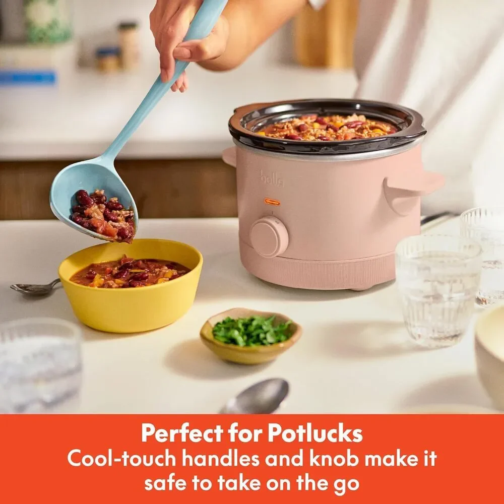 Bella Slow Cooker 15 Qt Blossom Pink Manual Control Nonstick Ceramic Cool Touch